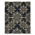 Celestial Gold Sunburst Geometric Black Rug