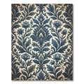 Classic Blue Floral Damask Accent Rug