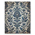 Classic Blue Floral Damask Accent Rug