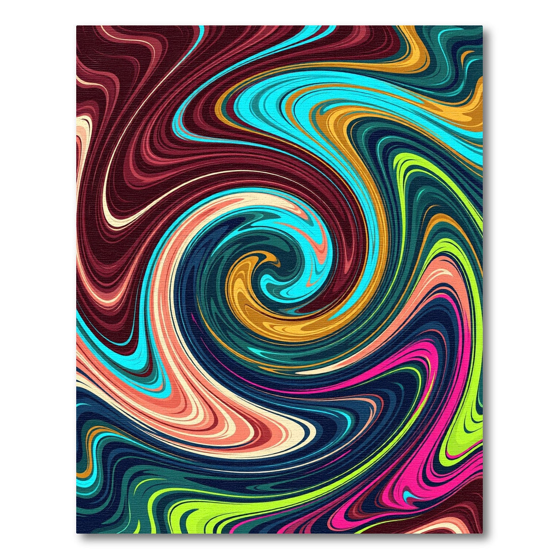 Vibrant Multicolored Abstract Swirl Rug