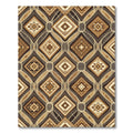 Earthy Brown Geometric Diamond Lattice Rug