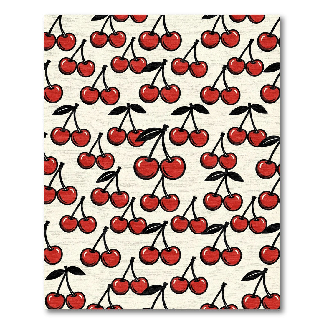 Playful Retro Red Cherry Toss Rug