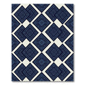 Indigo Geometric Diamond Folk Art Rug