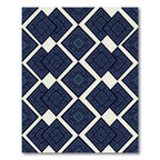 Indigo Geometric Diamond Folk Art Rug