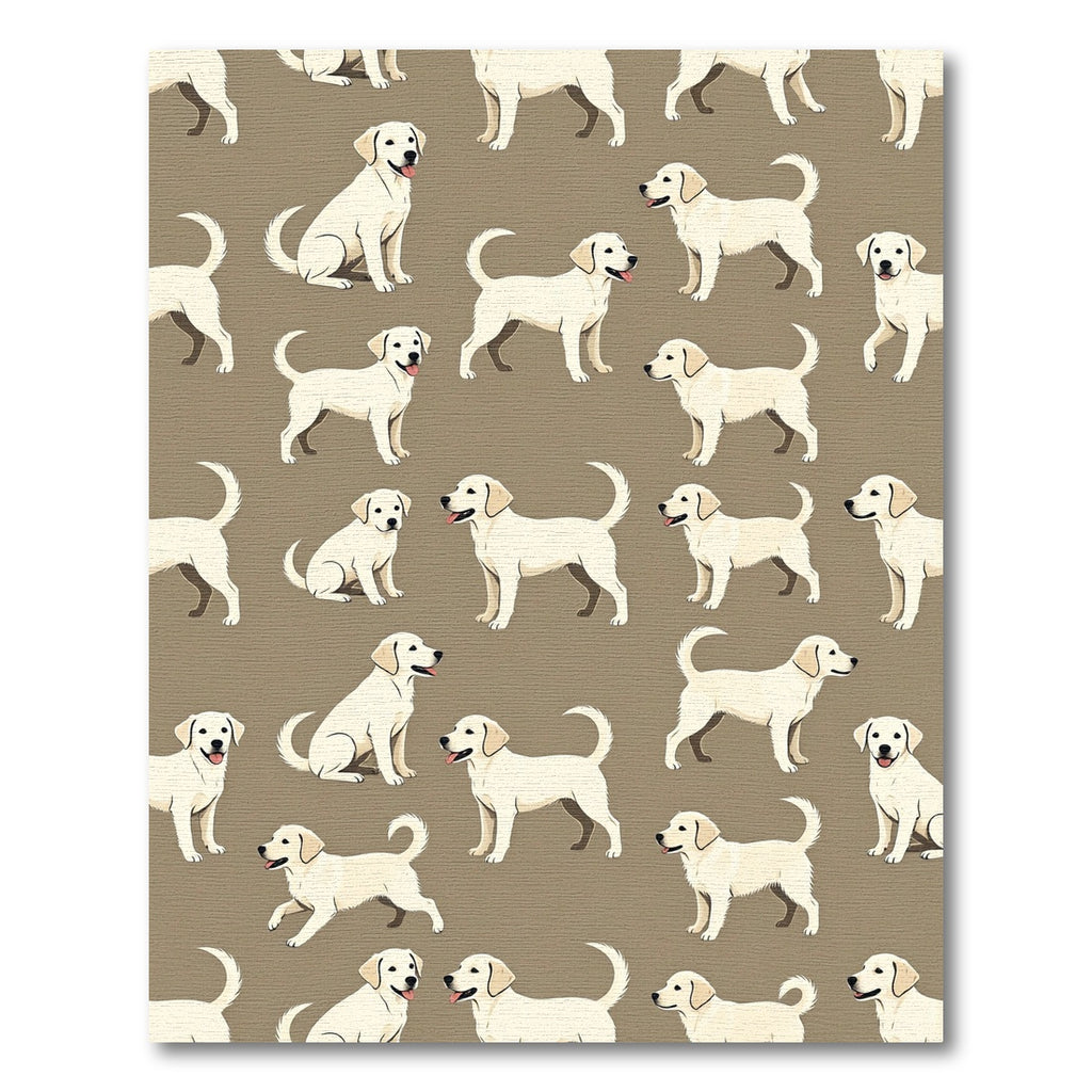 Cream Labrador Retriever Repeating Animal Motif Rug
