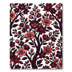 Dark Crimson Cherry Blossom Floral Rug