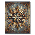 Celestial Golden Mushroom Starburst Ornament Rug
