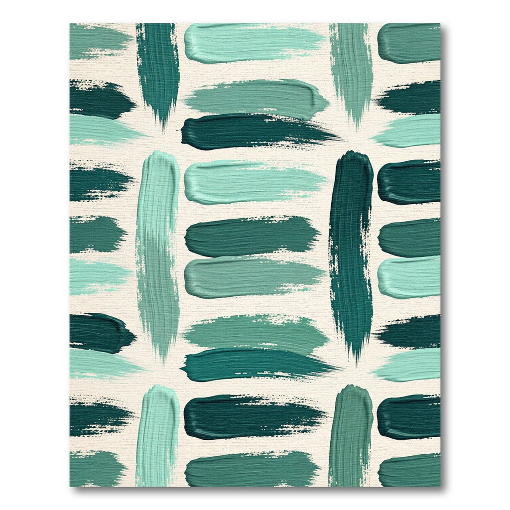 Teal Brush Strokes Abstract Rug