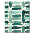 Teal Brush Strokes Abstract Rug