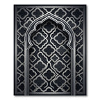 Elegant Silver Clover Arch Frame Rug
