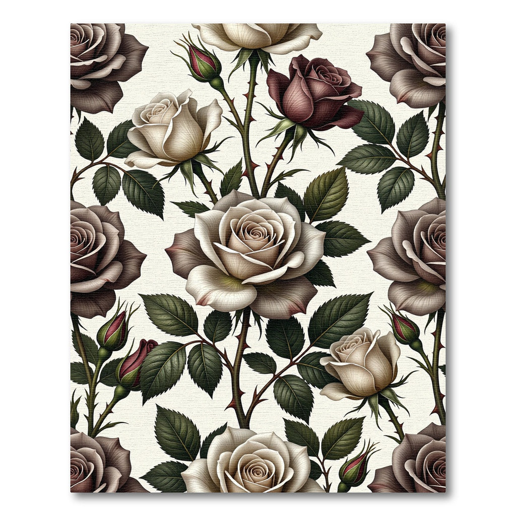 Vintage Sepia Tone Rose Garden Rug