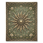 Golden Sun Floral Garden Frame Rug