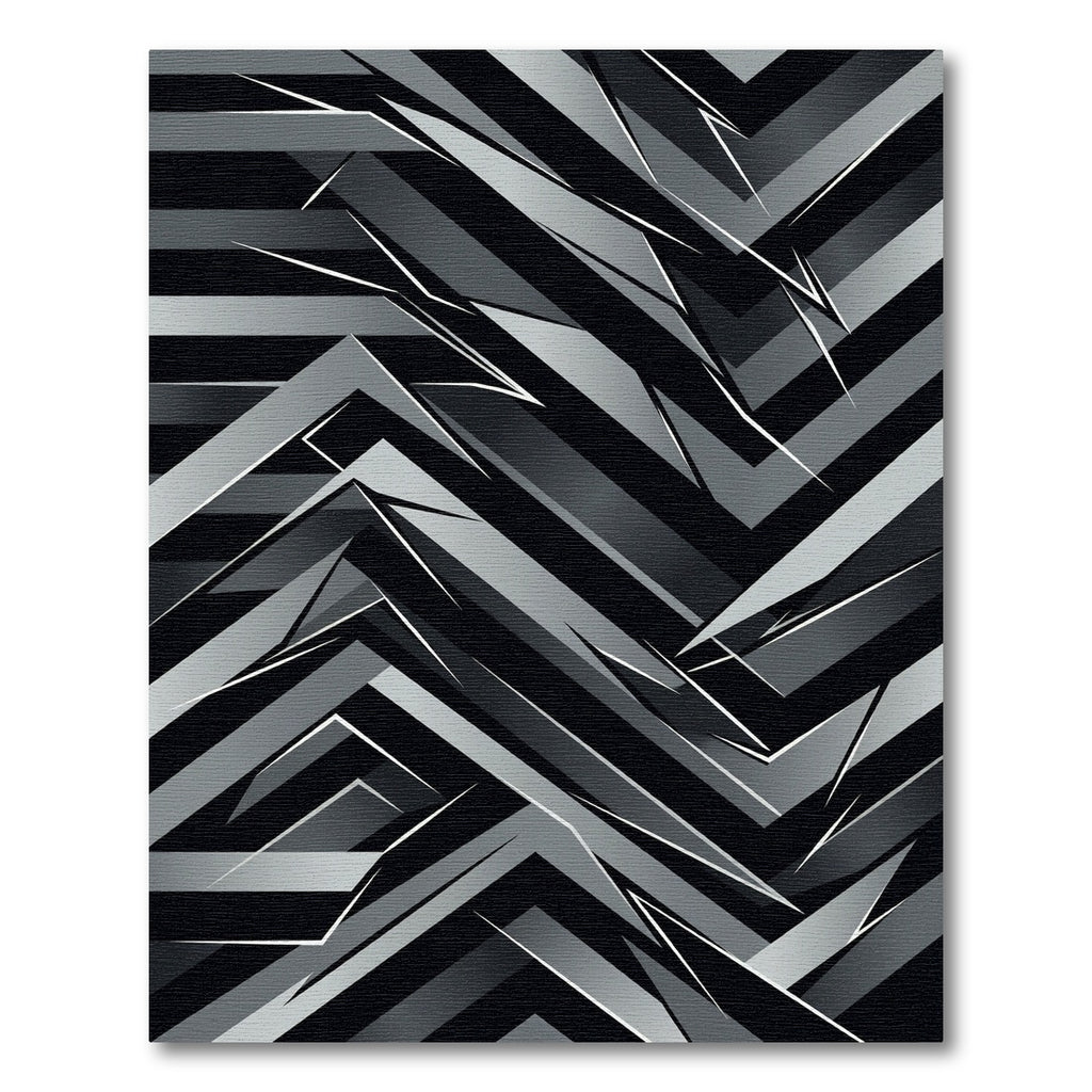 Abstract Gray Geometric Angular Rug