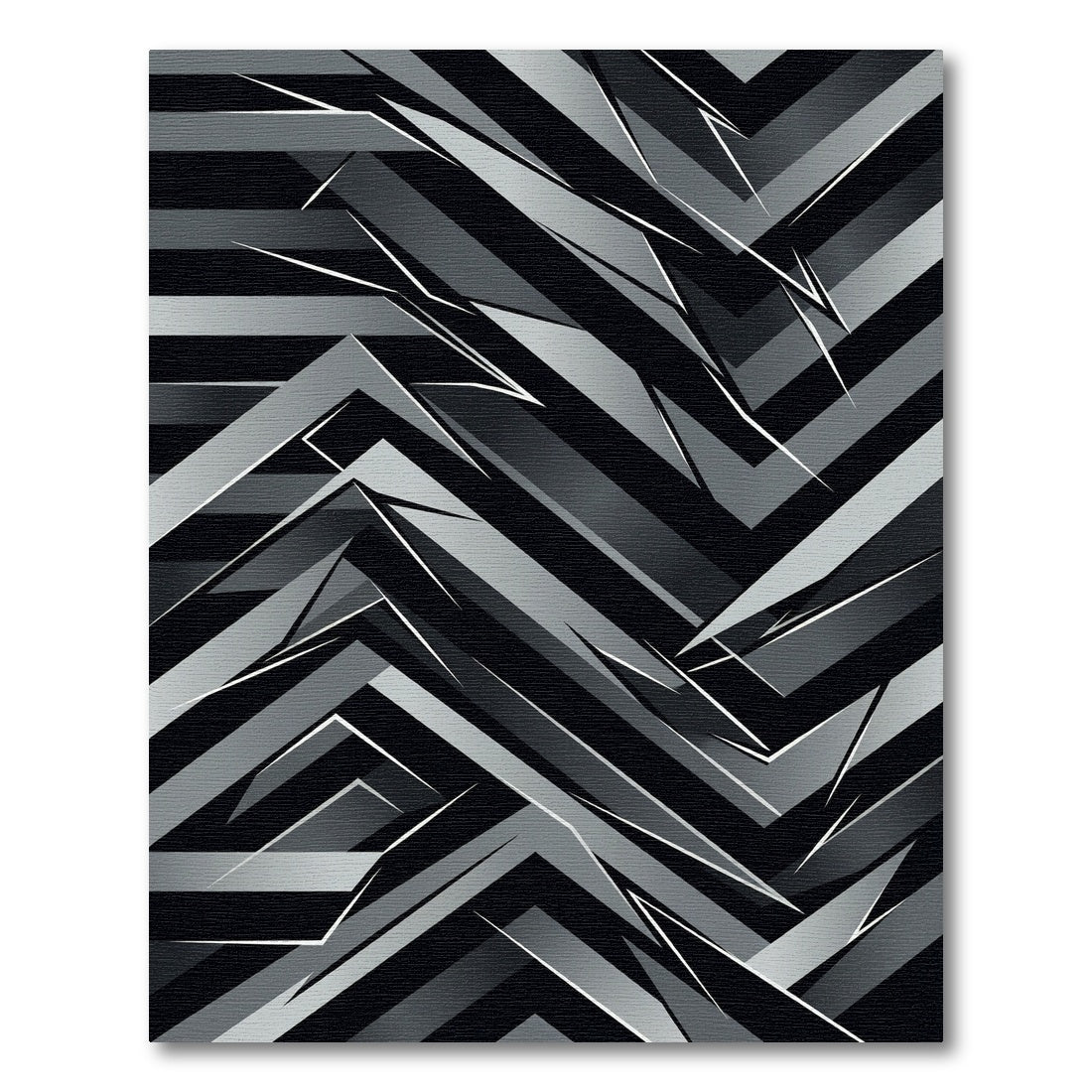 Abstract Gray Geometric Angular Rug