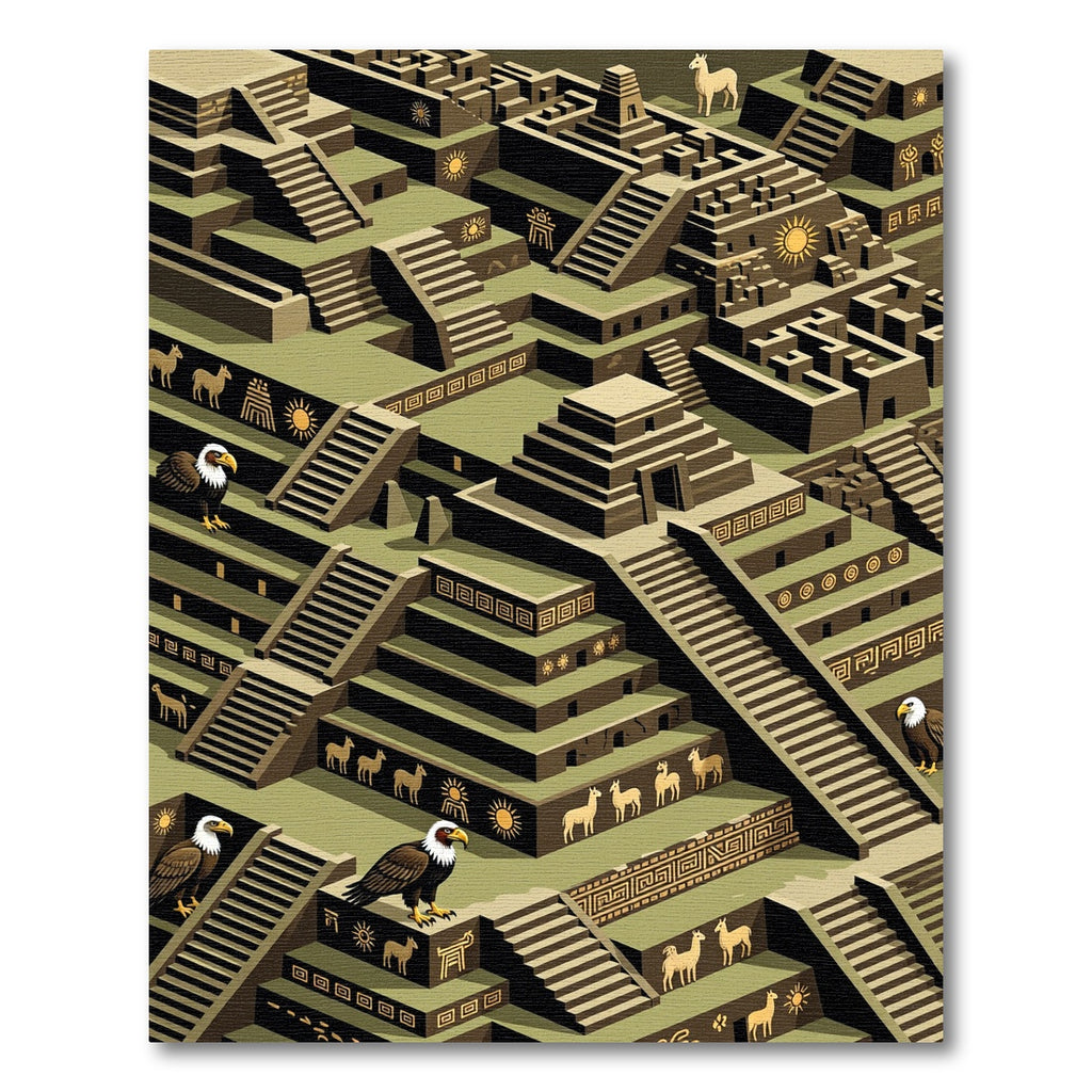 Ancient City Isometric Geometric Reptile Rug