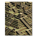 Ancient City Isometric Geometric Reptile Rug