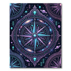 Cosmic Alien Galaxy Compass Celestial Art Rug