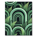 Layered Green Arch Fern Garden Rug