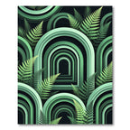 Layered Green Arch Fern Garden Rug