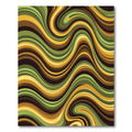 Golden Olive Abstract Wavy Swirl Rug