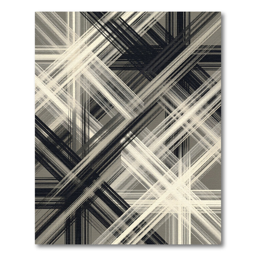 Monochrome Abstract Intersecting Lines Rug