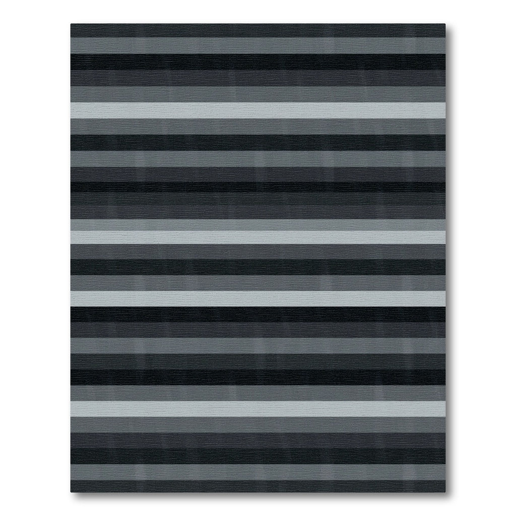 Contemporary Monochrome Horizontal Striped Area Rug