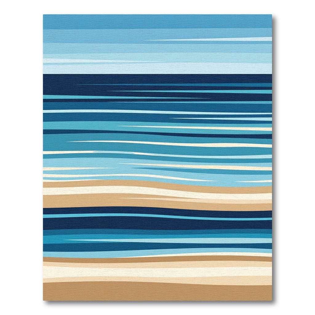 Abstract Coastal Horizon Beach Stripes Rug