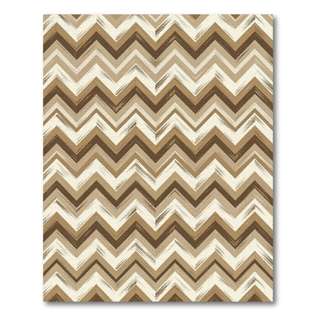 Neutral Chevron Earthy Layered Zigzag Rug