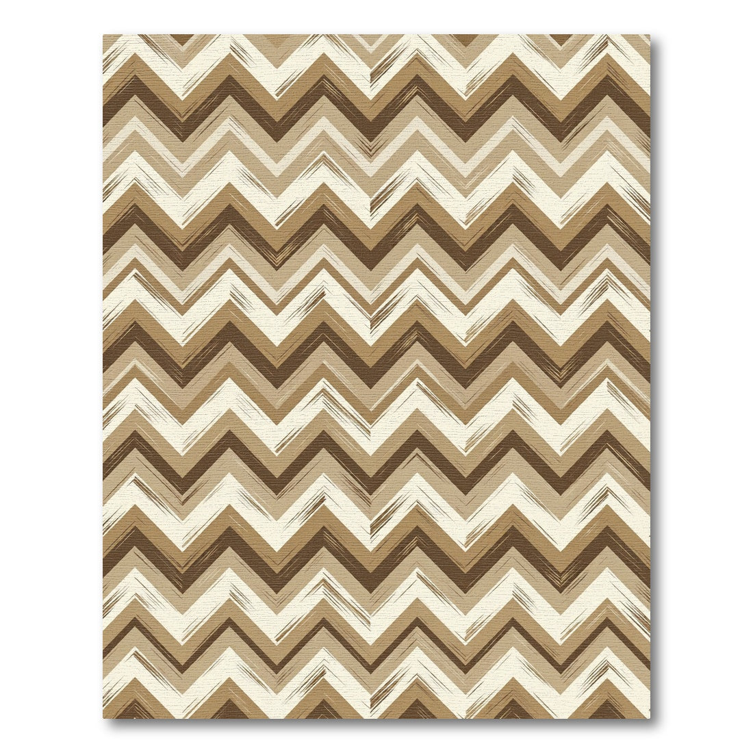 Neutral Chevron Earthy Layered Zigzag Rug