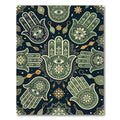 Sage Hamsa Hand Eye Mystical Tile Rug
