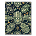Sage Hamsa Hand Eye Mystical Tile Rug