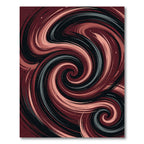 Dark Crimson Black Swirling Abstract Wave Rug