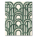 Modern Sage Green Arch Geometric Rug