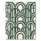 Modern Sage Green Arch Geometric Rug