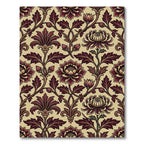 Crimson Floral Vine Garden Rug