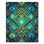 Desert Cactus Diamond Geometric Rug