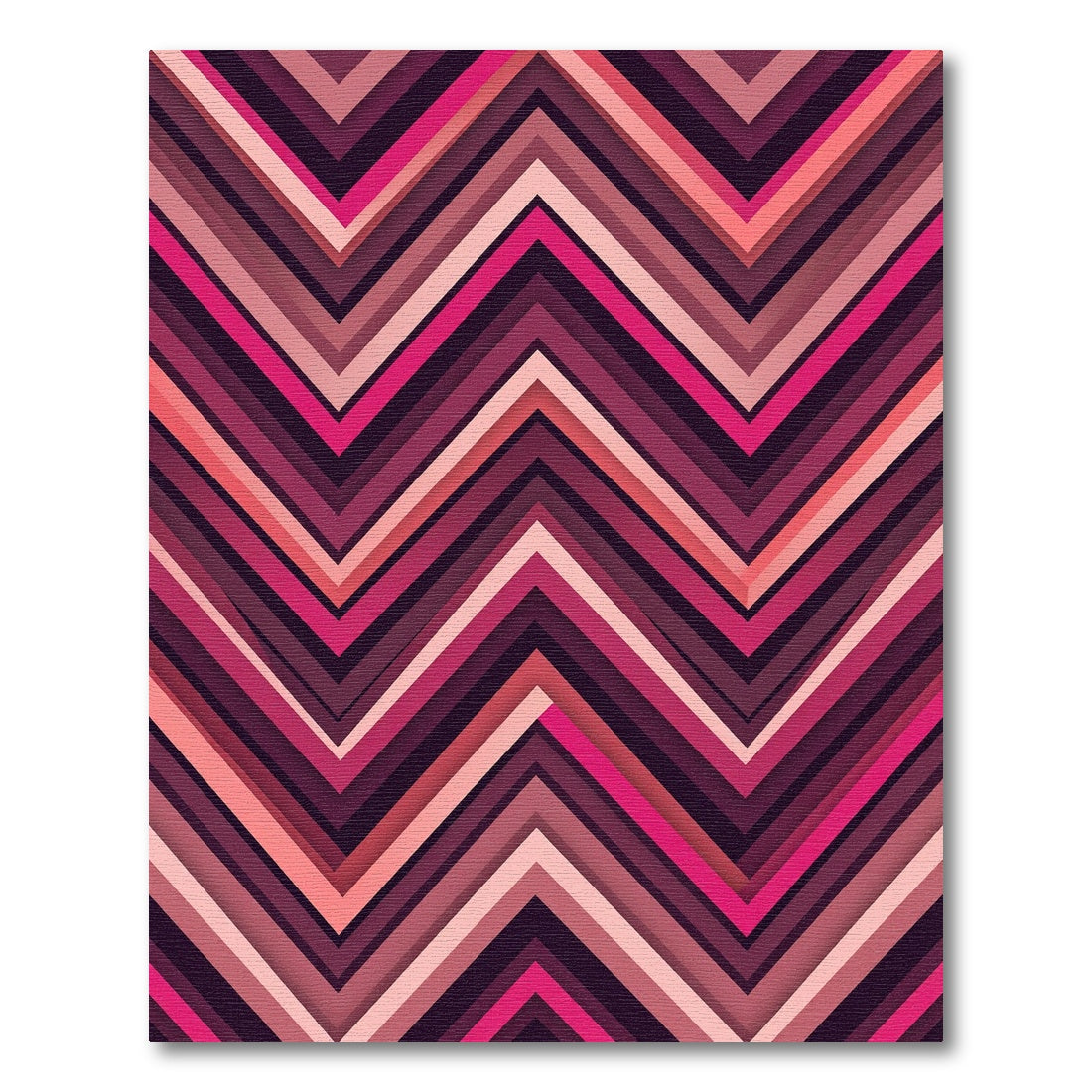 Bold Magenta Chevron Geometric Abstract Rug