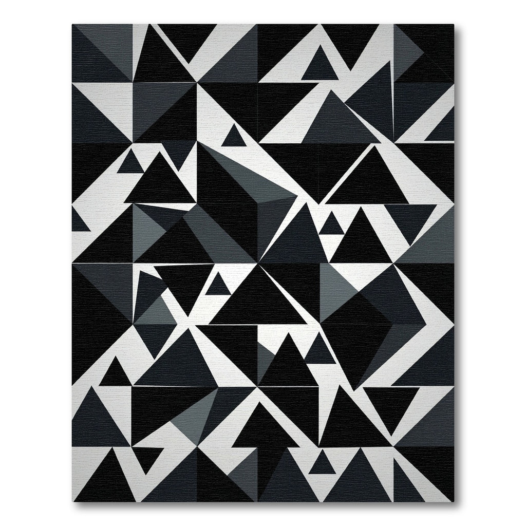 Monochrome Angular Geometric Abstract Rug