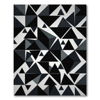 Monochrome Angular Geometric Abstract Rug