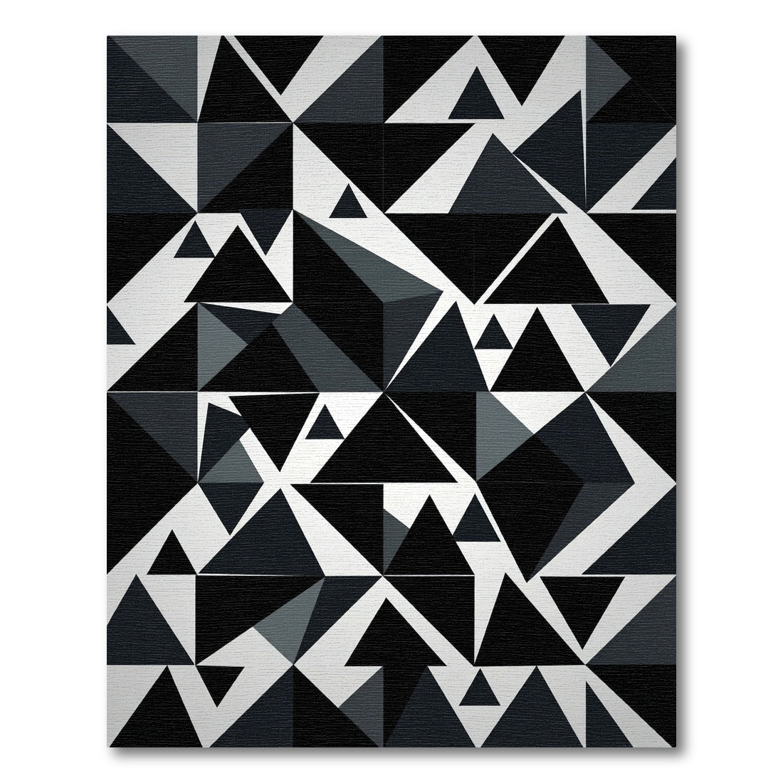 Monochrome Angular Geometric Abstract Rug