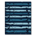 Distressed Navy and Teal Coastal Stripe Rug
