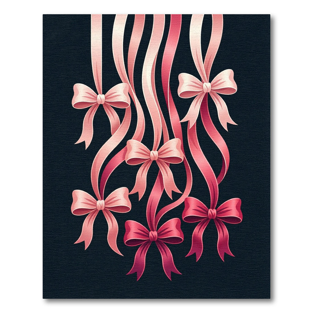 Elegant Pink Ribbons with Bows Rug