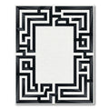 Modern Black Maze Geometric Frame Rug