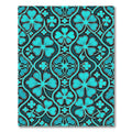 Teal Four Leaf Clover Botanical Tile Rug