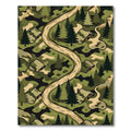 Camo Forest Landscape Winding Road Illustration Rug