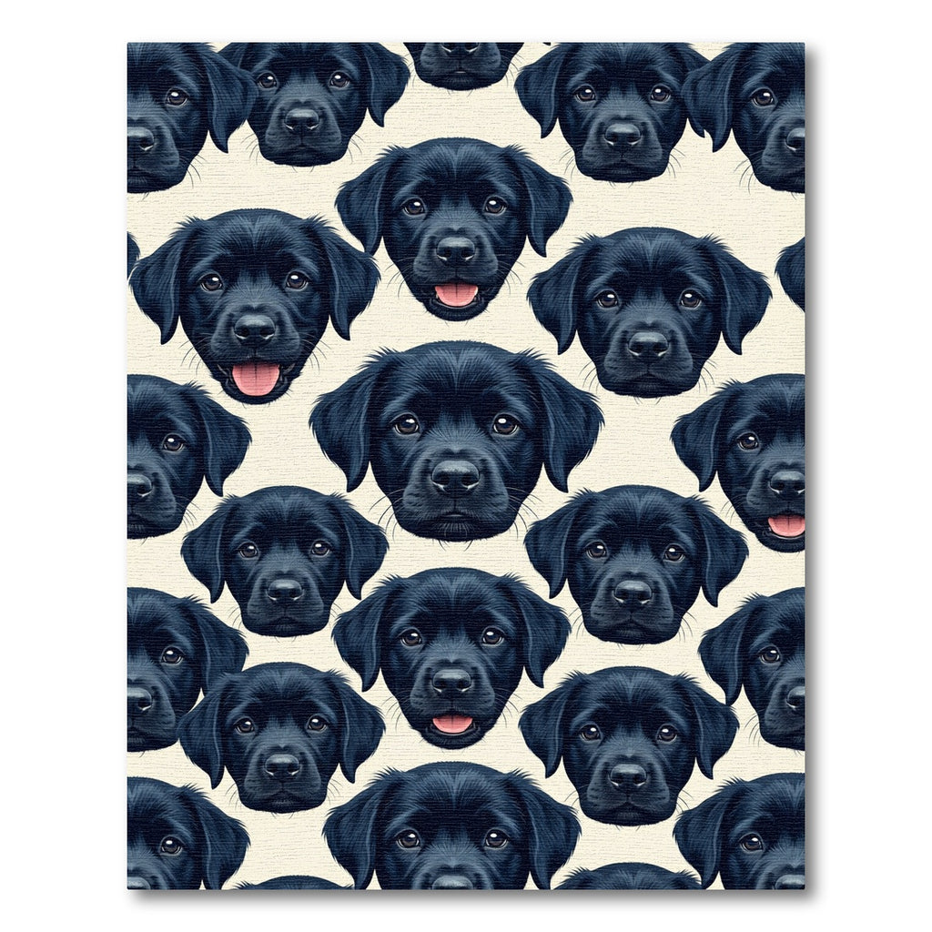Adorable Black Labrador Puppy Repeat Rug