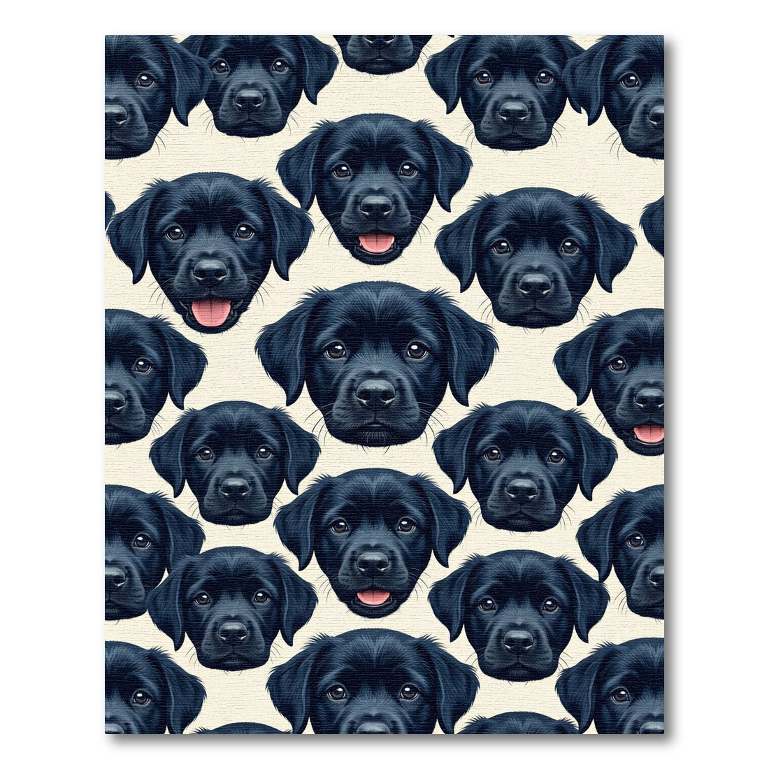 Adorable Black Labrador Puppy Repeat Rug