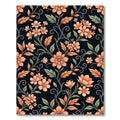 Elegant Peach Floral Swirl Damask Rug