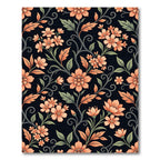 Elegant Peach Floral Swirl Damask Rug