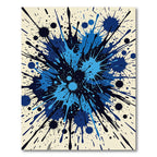 Splattered Blue Abstract Explosion Rug
